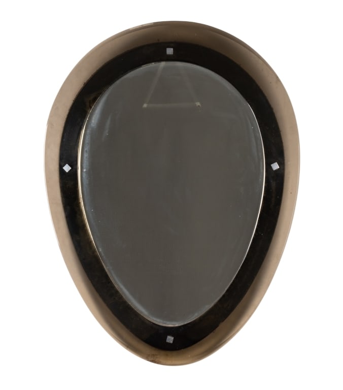 POST-MODERN SMOKED LUCITE MIRROR: Post-modern smoked lucite mirror. Approximate dimensions: h. 33", w. 25", d. 3" Disclaimer: Participating bidders must have a credit card on file with LiveAuctioneers in order for their bidding