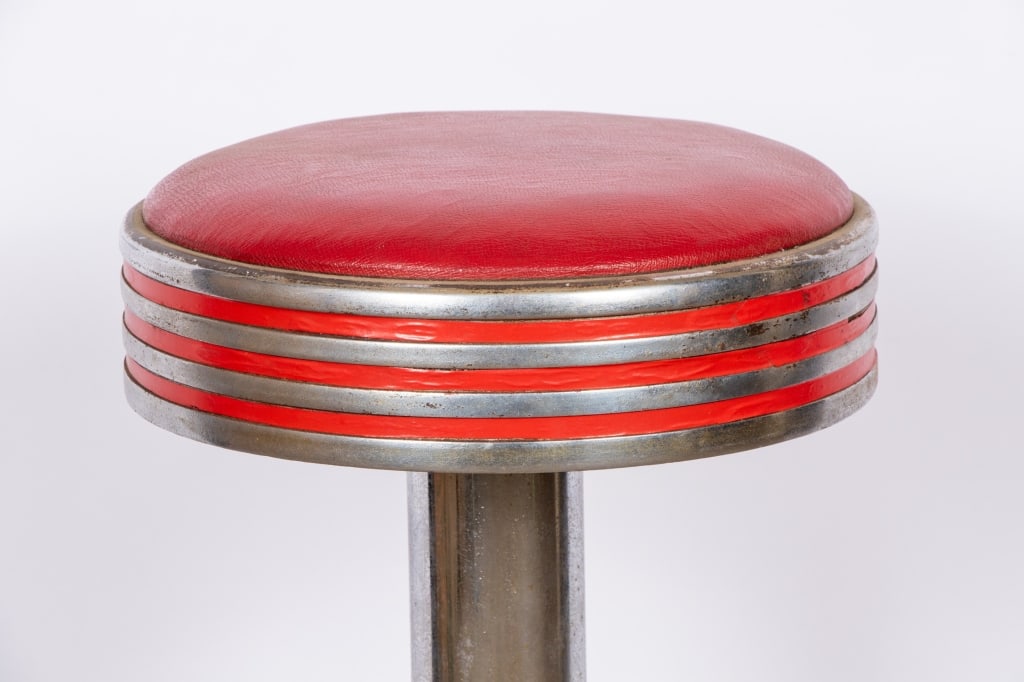 SET OF 3 MCM DINER BAR STOOLS - 5