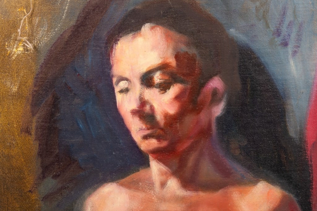 PORTRAIT OF A NUDE WOMAN, OIL ON CANVAS - 3