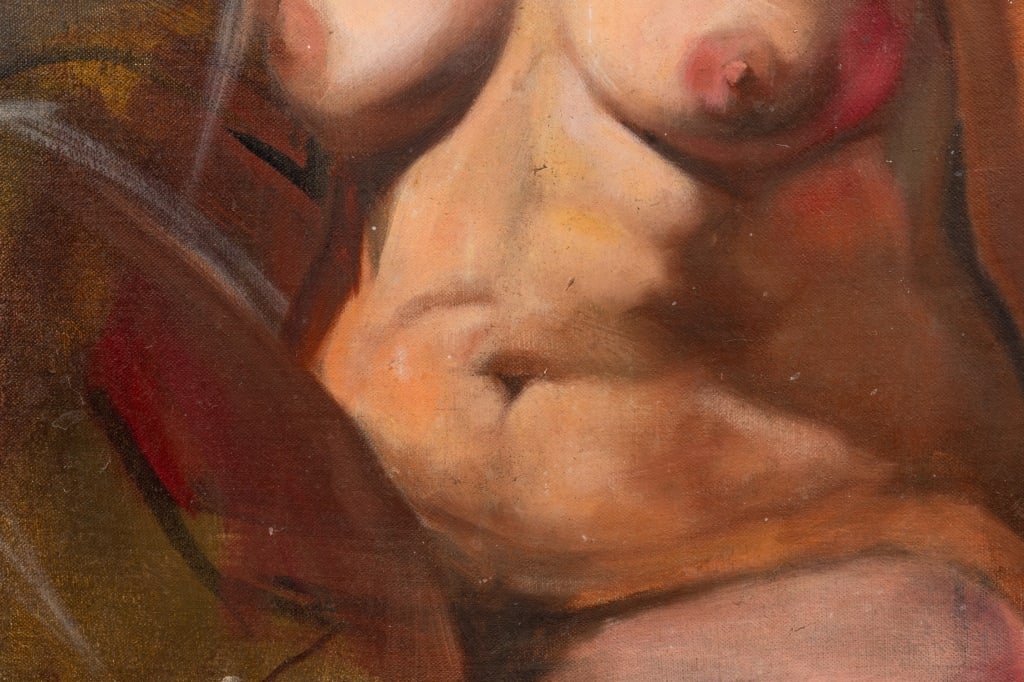 PORTRAIT OF A NUDE WOMAN, OIL ON CANVAS - 5