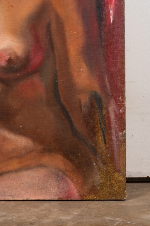 PORTRAIT OF A NUDE WOMAN, OIL ON CANVAS - 6