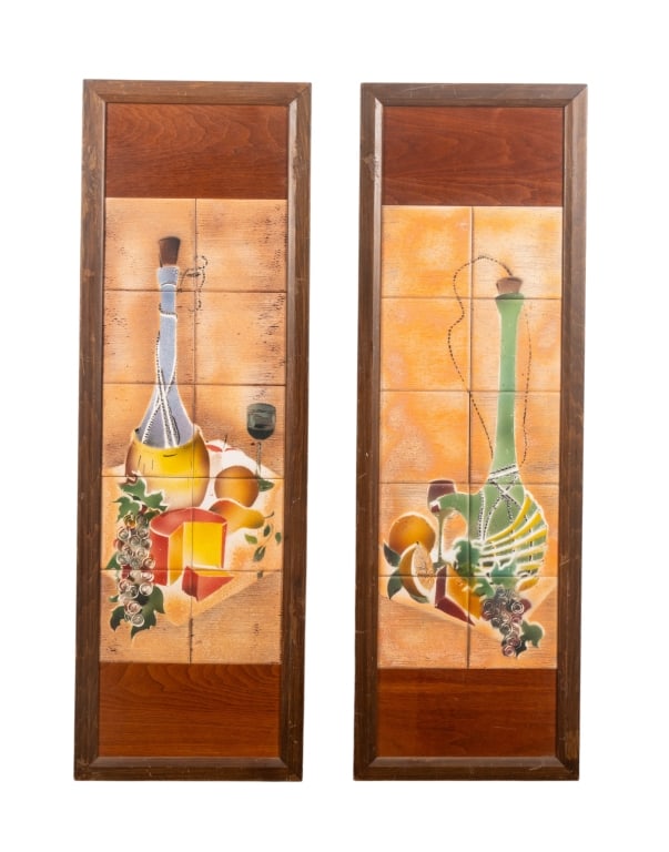 PAIR OF STILL LIFE TILE MURALS (1 of 6)