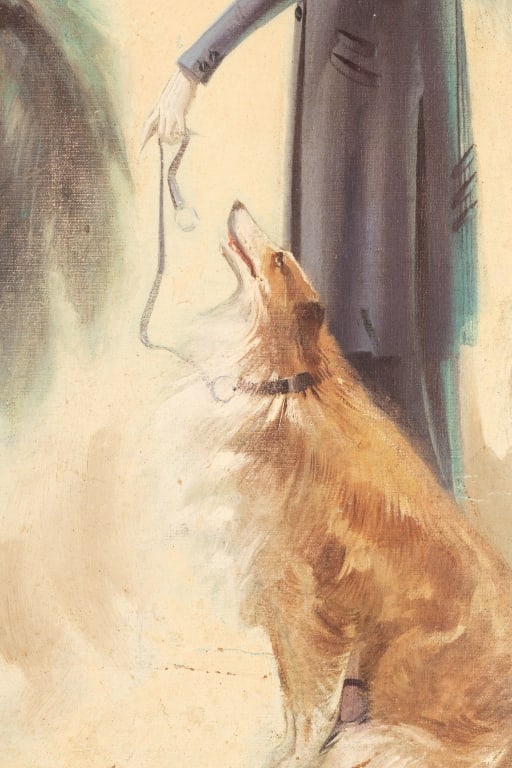 THREE LADIES WITH THE DOG, MIXED MEDIA - 7