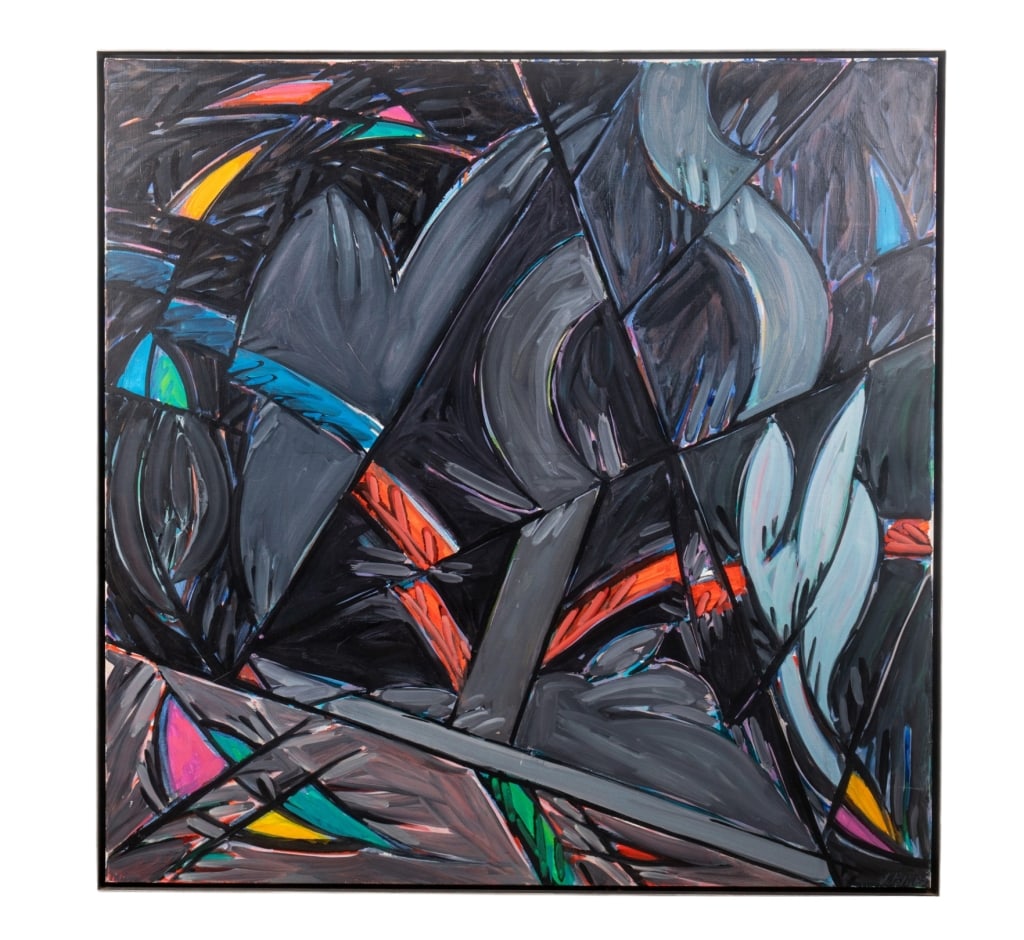J. POLI GUILLOT, ABSTRACT LANDSCAPE PAINTING, 1987 (1 of 8)