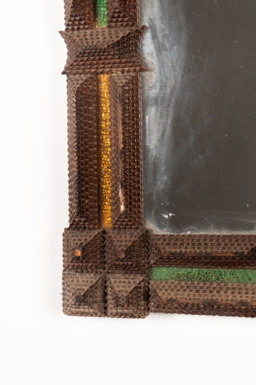 VINTAGE TRAMP ART WALL MIRROR - 4