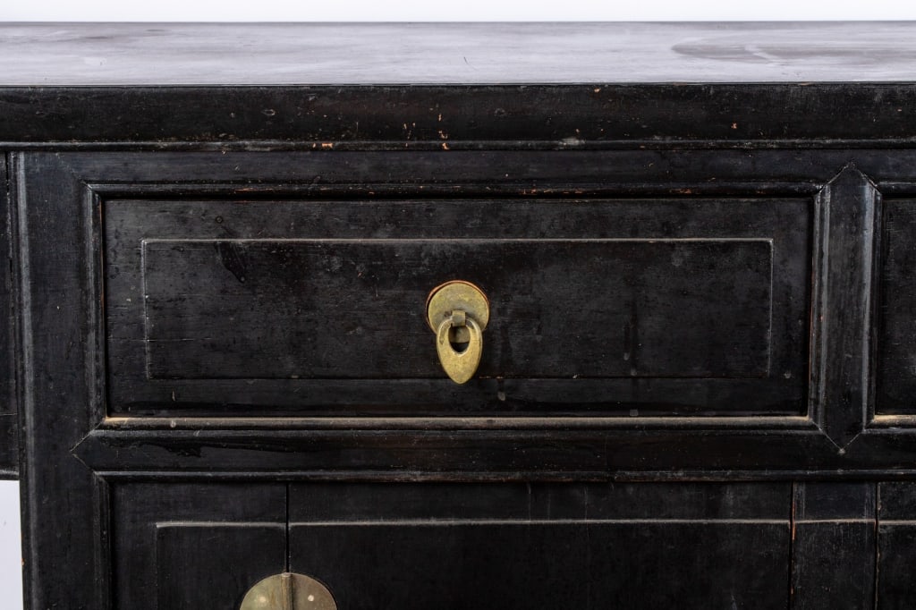 CHINESE BLACK LACQUER ALTAR CONSOLE TABLE - 4