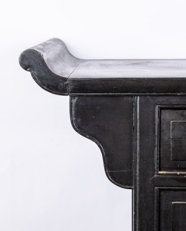CHINESE BLACK LACQUER ALTAR CONSOLE TABLE - 6
