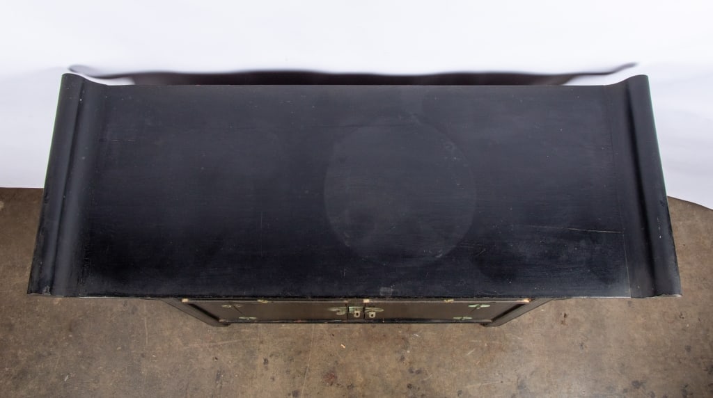 CHINESE BLACK LACQUER ALTAR CONSOLE TABLE - 7