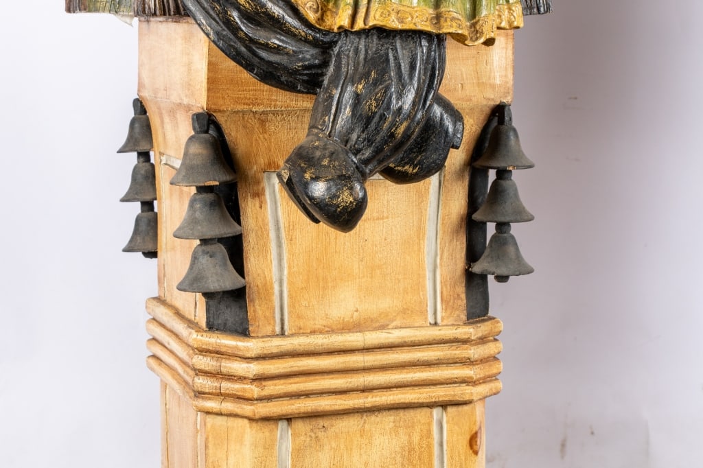PAIR OF KOREAN POLYCHROME FIGURES ON PLINTHS - 6