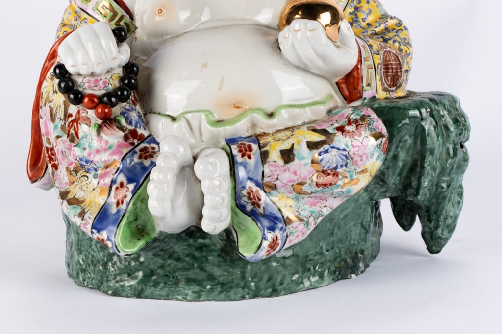 CHINESE FAMILLE ROSE LAUGHING BUDDHA - 2