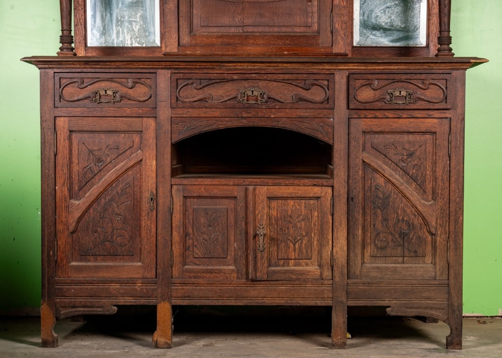 ART NOUVEAU BREAKFRONT CABINET - 3