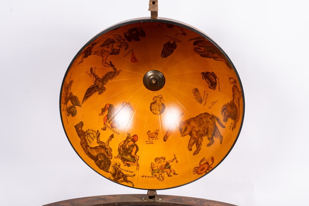 MID-CENTURY ZODIAC WOOD GLOBE BAR CABINET - 6