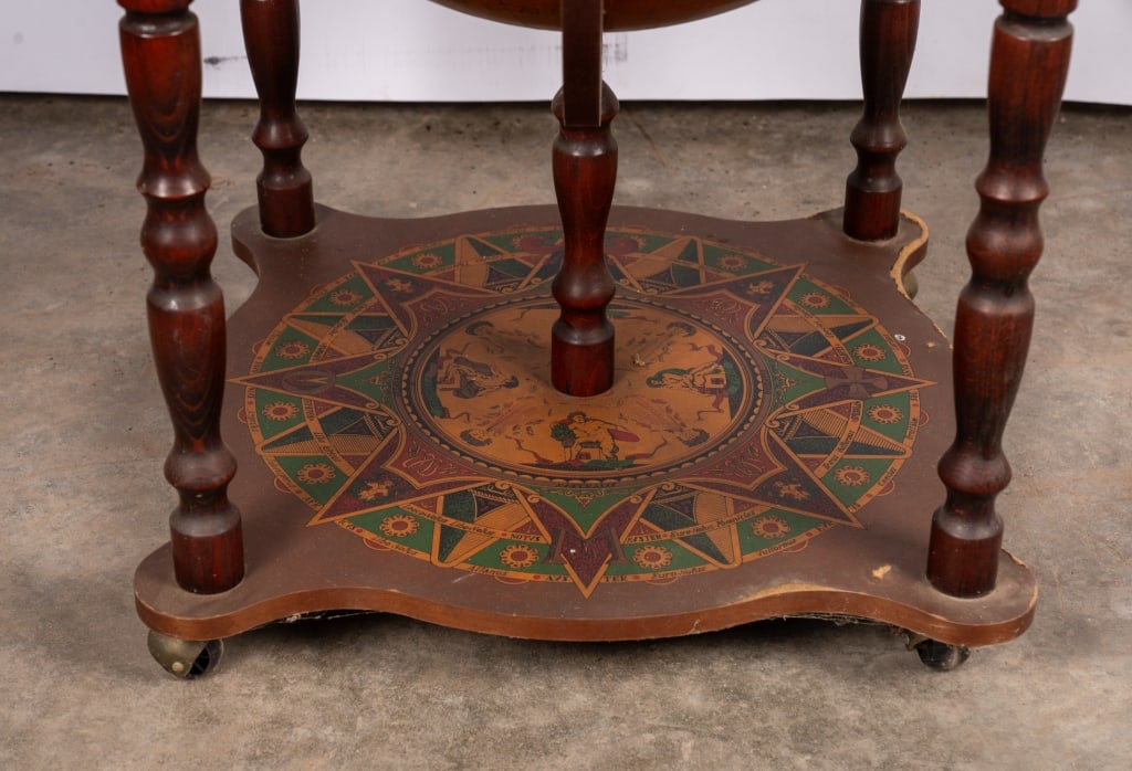 MID-CENTURY ZODIAC WOOD GLOBE BAR CABINET - 7