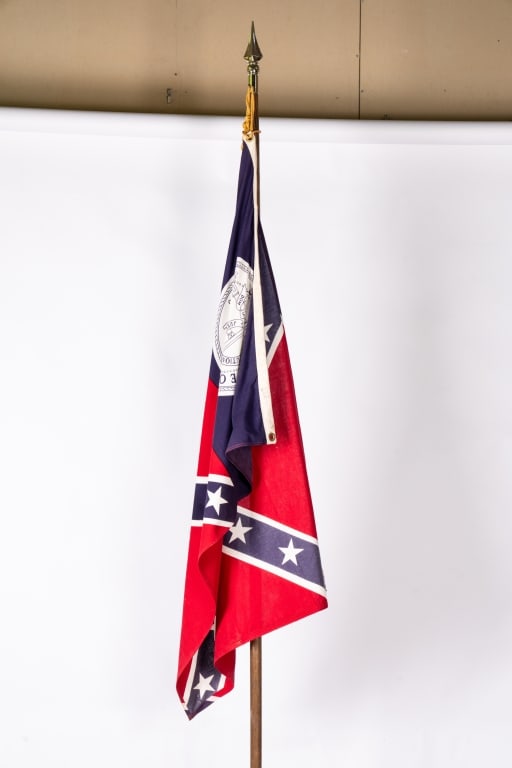 OLD GEORGIA STATE FLAG ON FLAG POLE - 4