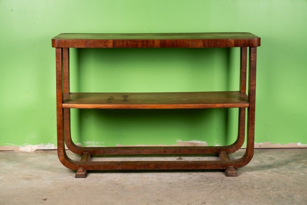 ENGLISH ART DECO BURLWOOD CONSOLE TABLE - 2