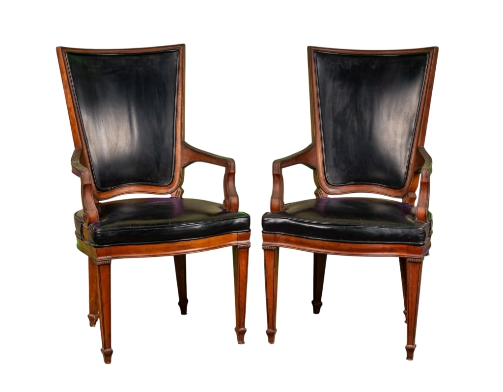 PAIR OF JOHN WIDDICOMB ARMCHAIRS: Pair of John Widdicomb armchairs. Approximate dimensions: h. 39", w. 21", d. 24" Disclaimer: Participating bidders must have a credit card on file with LiveAuctioneers in order for their bidding