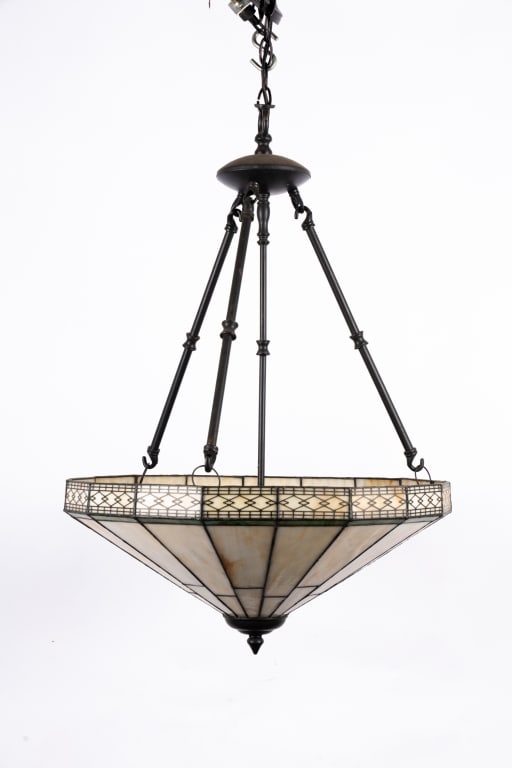 TIFFANY STYLE 3 LIGHT HANGING LIGHT FIXTURE - 2