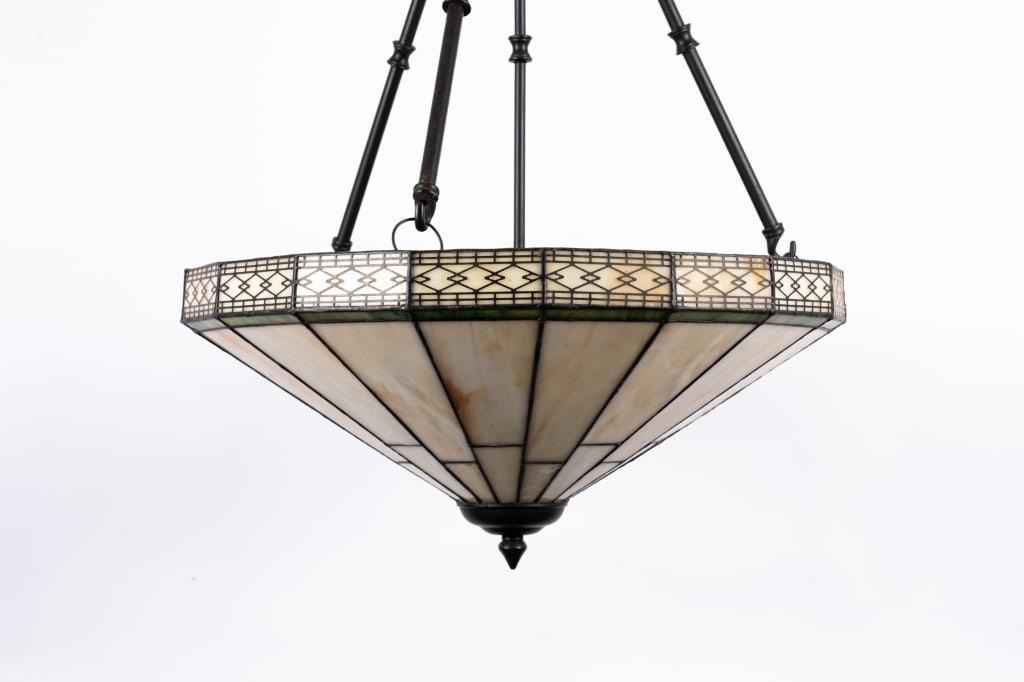 TIFFANY STYLE 3 LIGHT HANGING LIGHT FIXTURE - 3