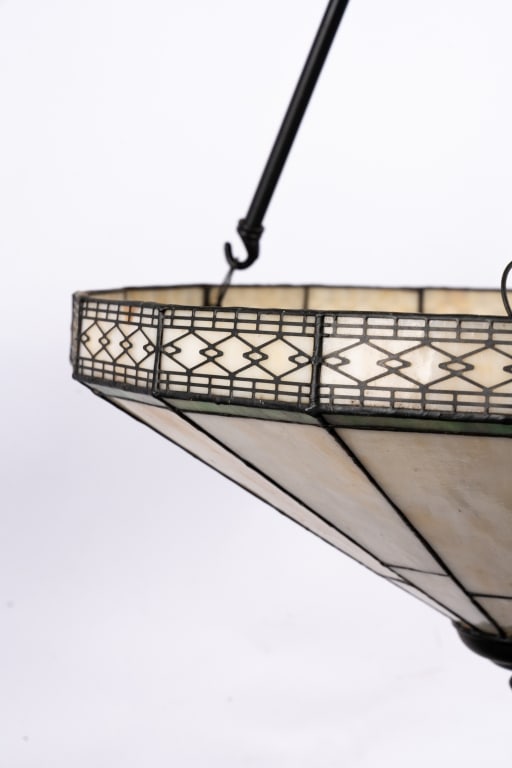 TIFFANY STYLE 3 LIGHT HANGING LIGHT FIXTURE - 4