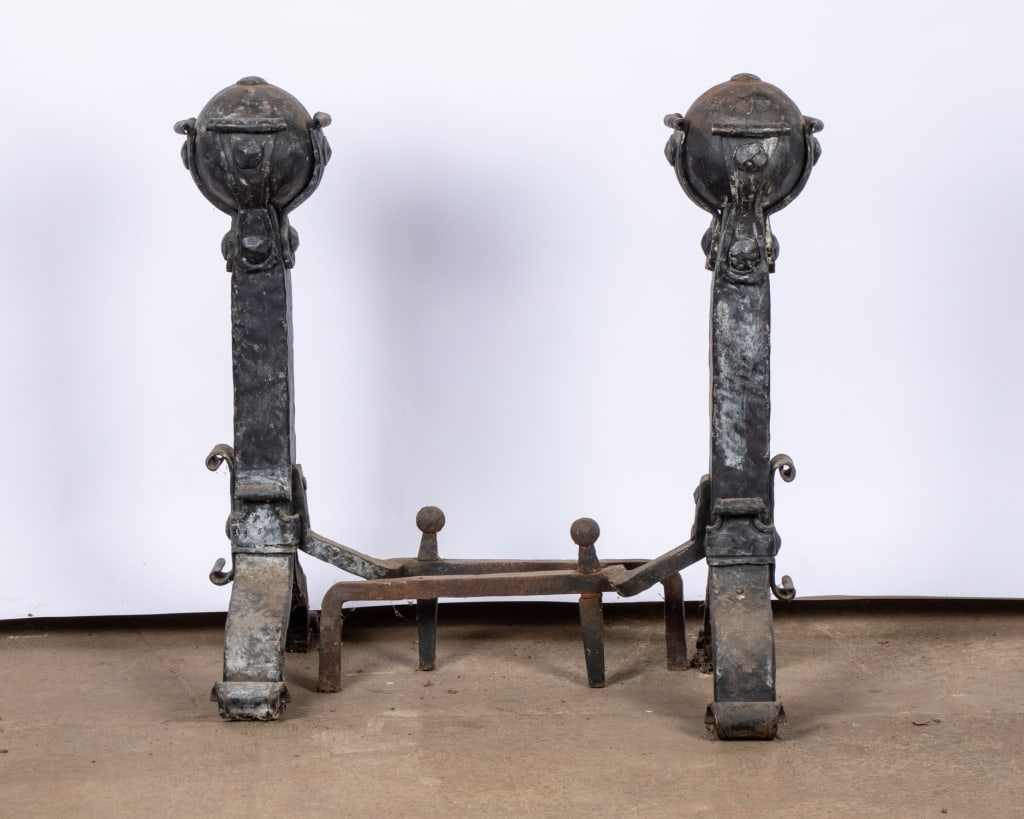 PAIR OF 19TH CENTURY IRON ANDIRONS - 2