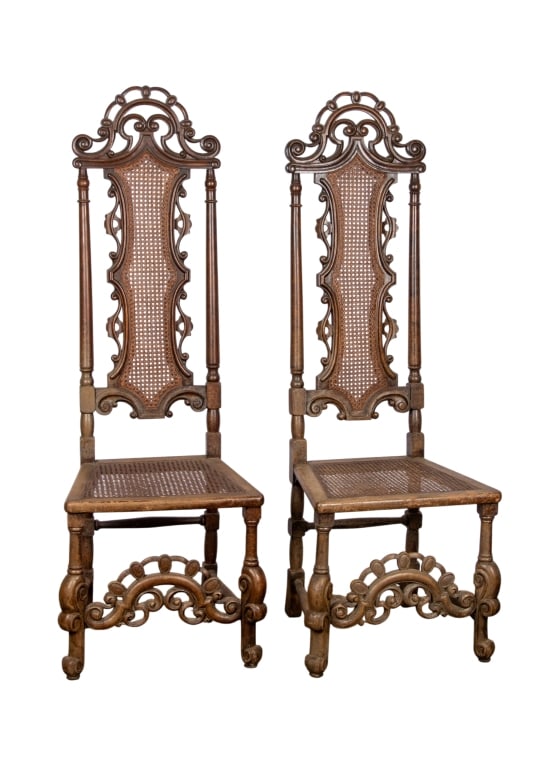 PAIR OF RENAISSANCE REVIVAL HIGH BACK CANE CHAIRS (1 of 9)