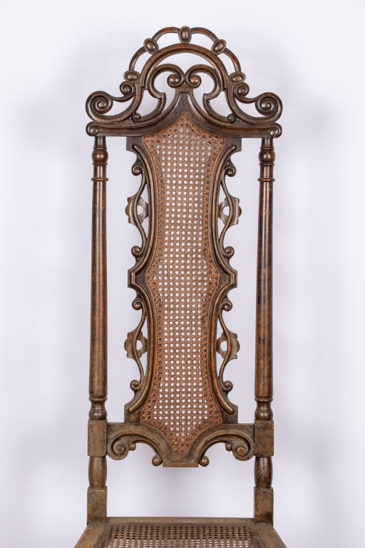 PAIR OF RENAISSANCE REVIVAL HIGH BACK CANE CHAIRS - 6