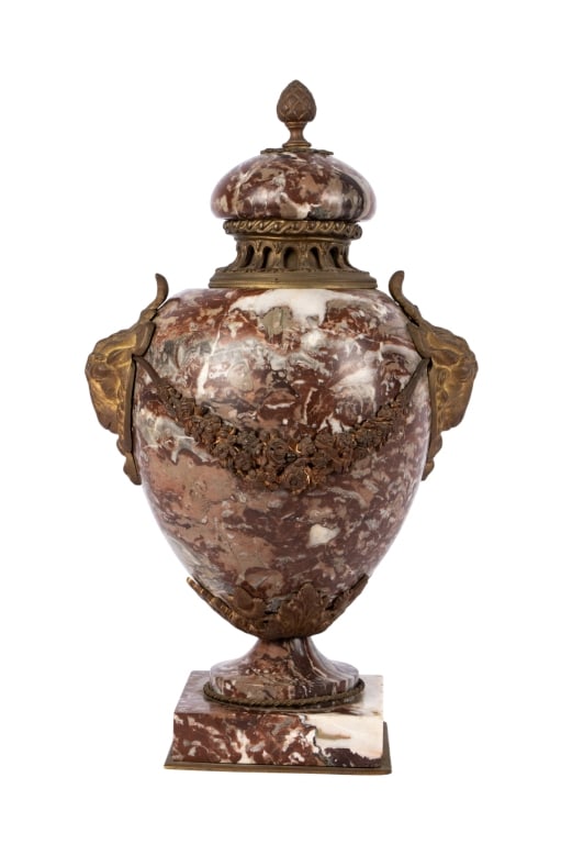 ITALIAN MARBLE & BRONZE URN (1 of 7)