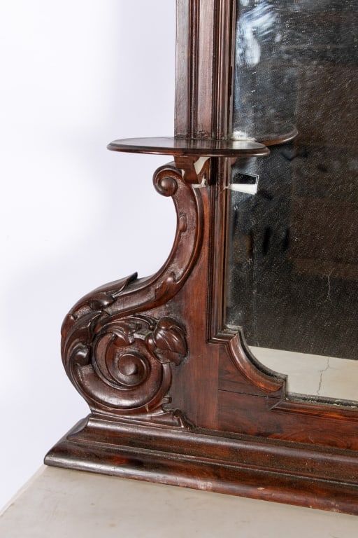 VICTORIAN MAHOGANY MARBLE TOP DRESSER - 5