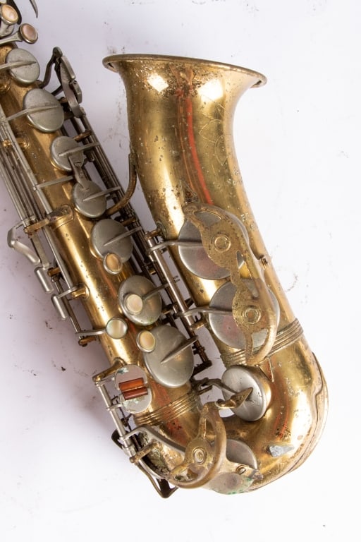 TWO VINTAGE BRASS SAXOPHONES - 2