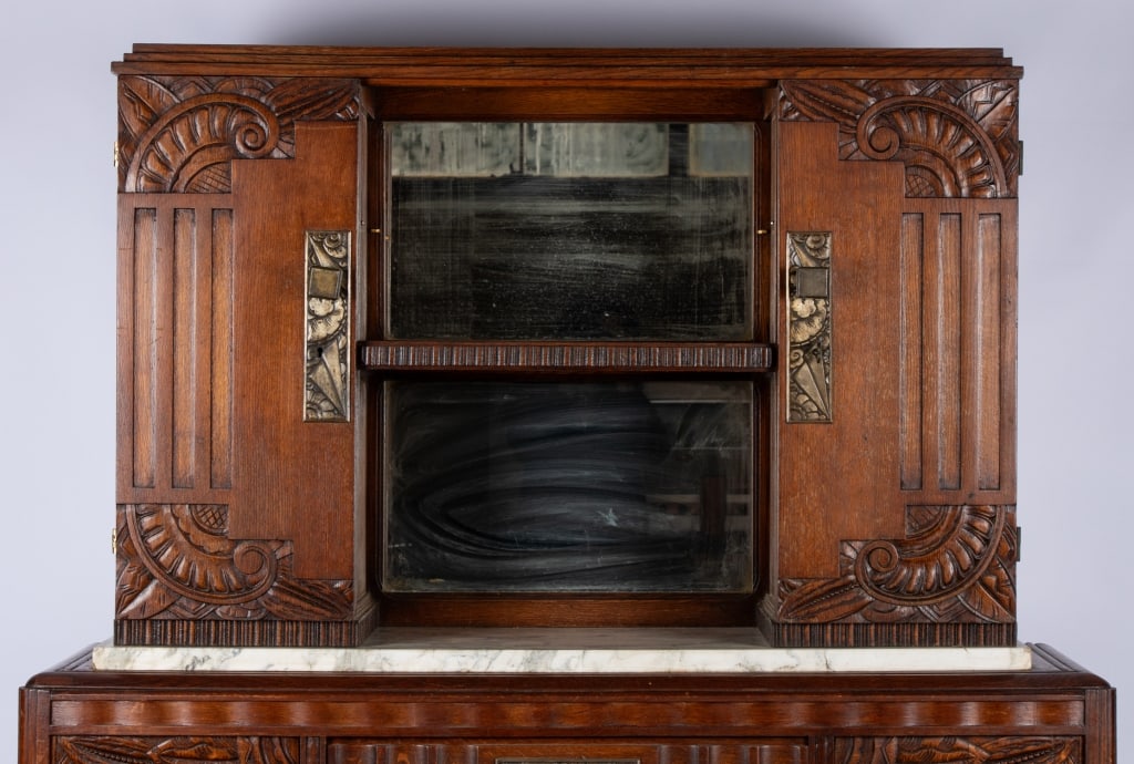 ART DECO STYLE MARBLE TOP CUPBOARD - 3