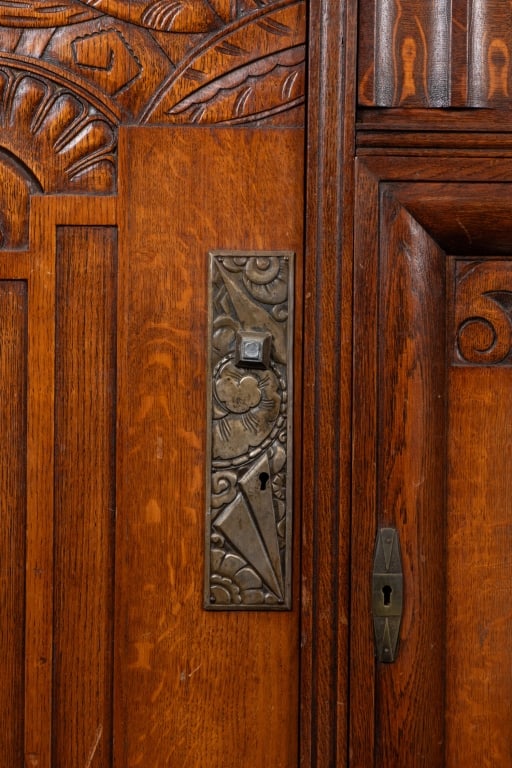 ART DECO STYLE MARBLE TOP CUPBOARD - 7
