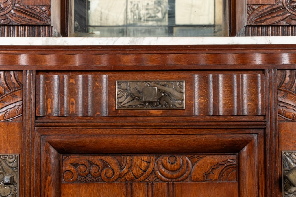 ART DECO STYLE MARBLE TOP CUPBOARD - 8