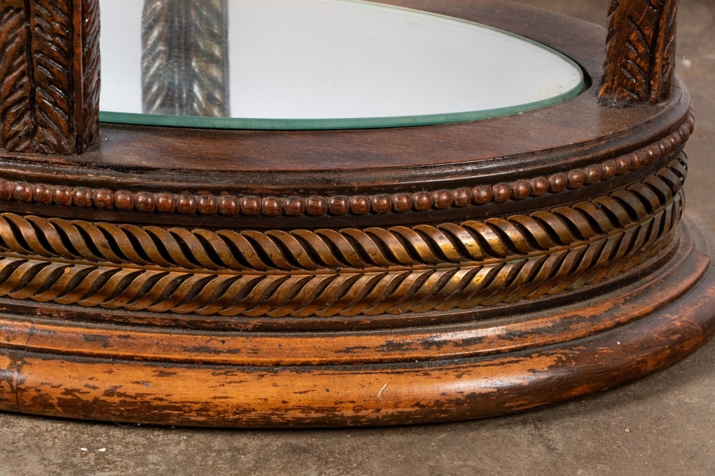 HOLLYWOOD REGENCY SMOKED GLASS TOP COFFEE TABLE - 6