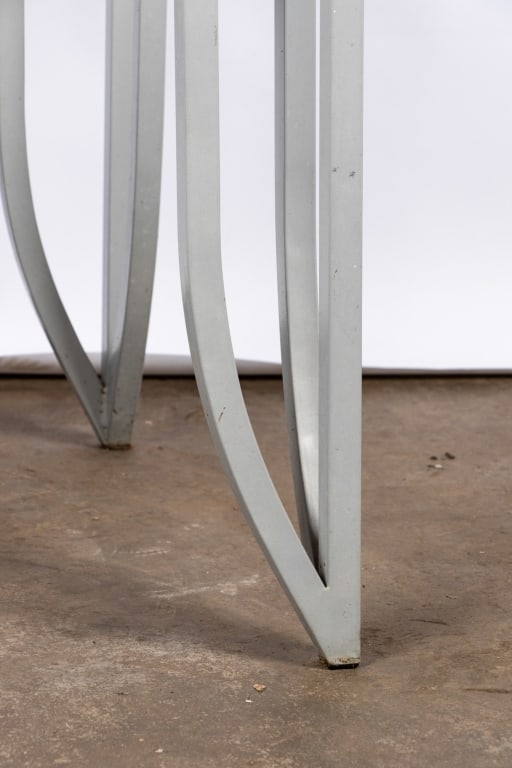 PAIR OF MODERN GLASS & METAL SIDE TABLES - 6