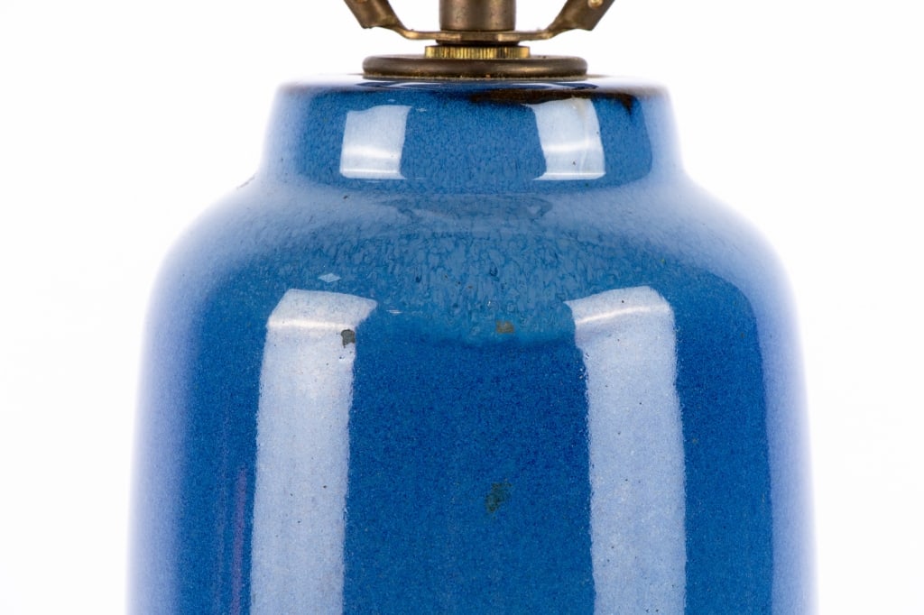 CHINESE BLUE PORCELAIN VASE MOUNT AS LAMP - 5