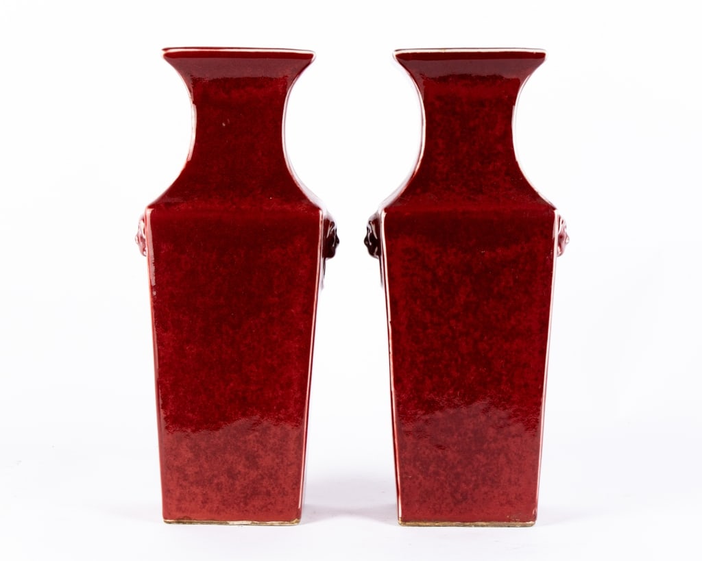 PAIR OF CHINESE OXBLOOD VASES - 2