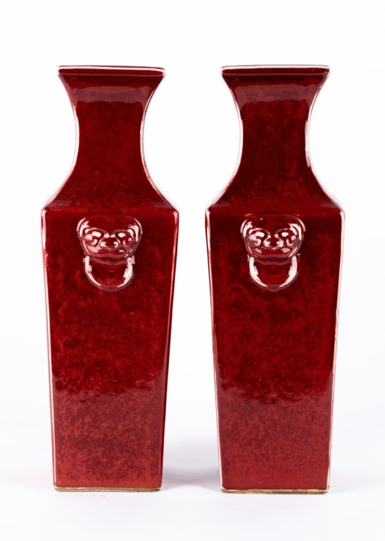 PAIR OF CHINESE OXBLOOD VASES - 3
