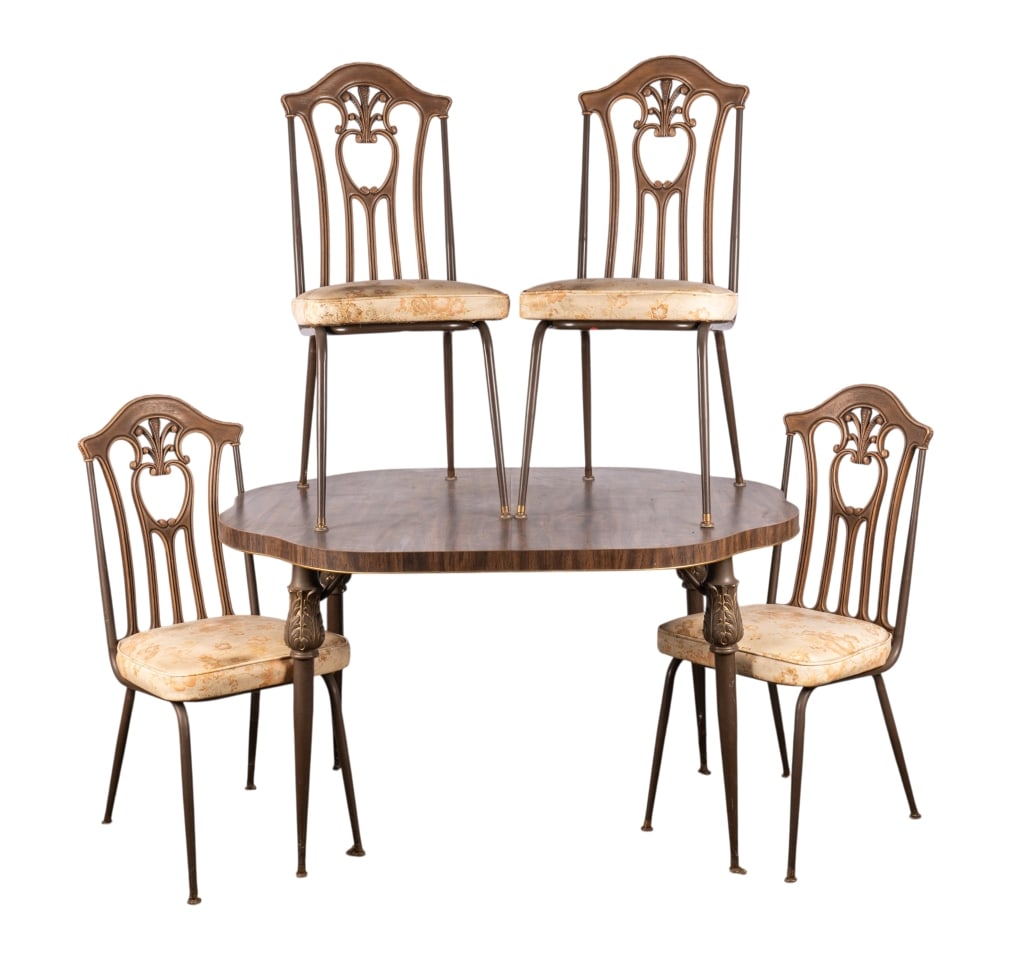 HOWELL ART NOUVEAU STYLE TABLE & 4 CHAIRS (1 of 9)