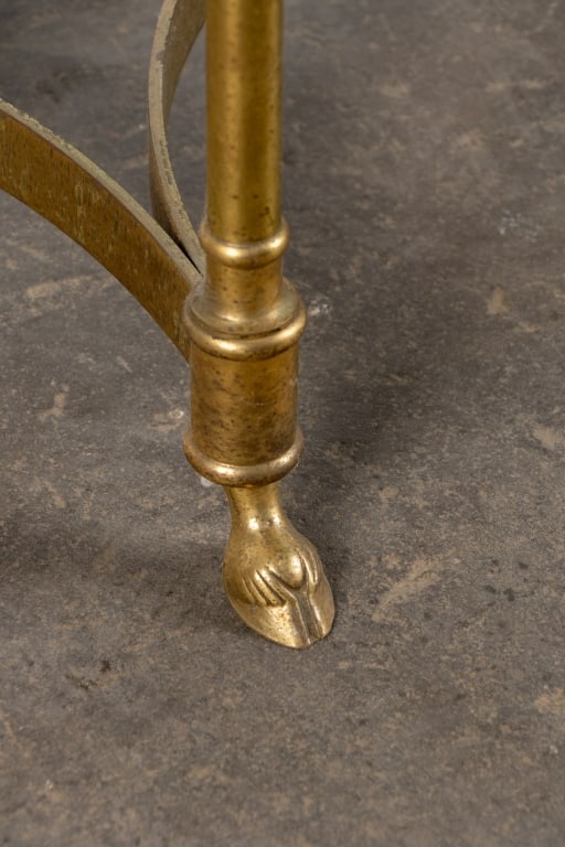 HOLIDAY REGENCY BRASS AND GLASS TOP COCKTAIL TABLE - 4