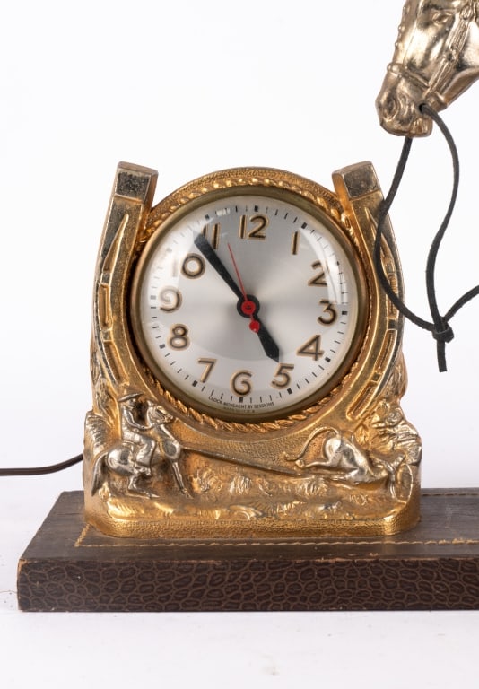 MID-CENTURY HORSE MANTEL CLOCK - 2
