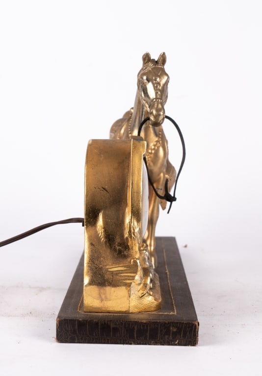 MID-CENTURY HORSE MANTEL CLOCK - 4