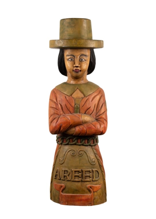 FOLK ART CARVED WOOD FIGURE (1 of 5)