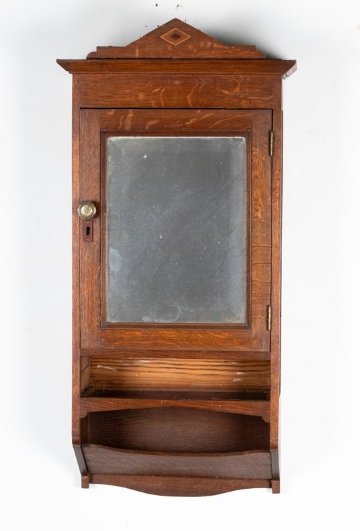 ANTIQUE MIRRORED MEDICINE WALL CABINET - 2