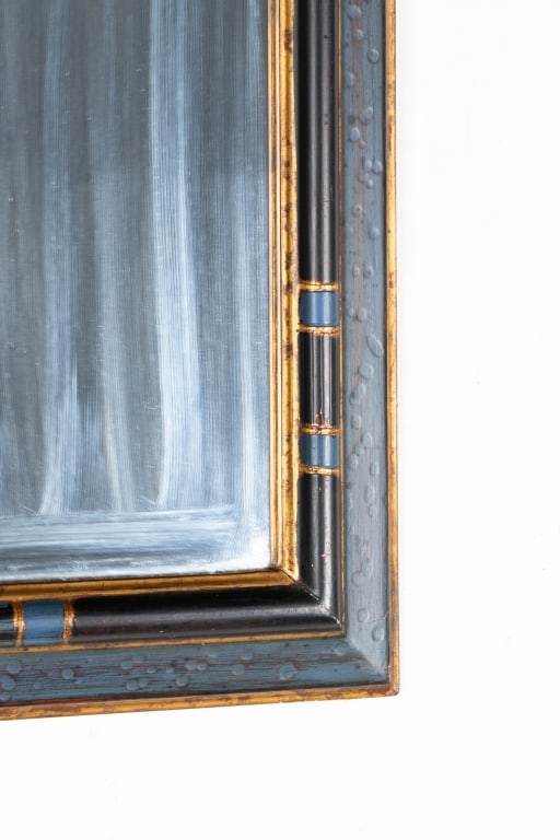 SMALL POLYCHROME HAND-PAINTED WOOD MIRROR - 3