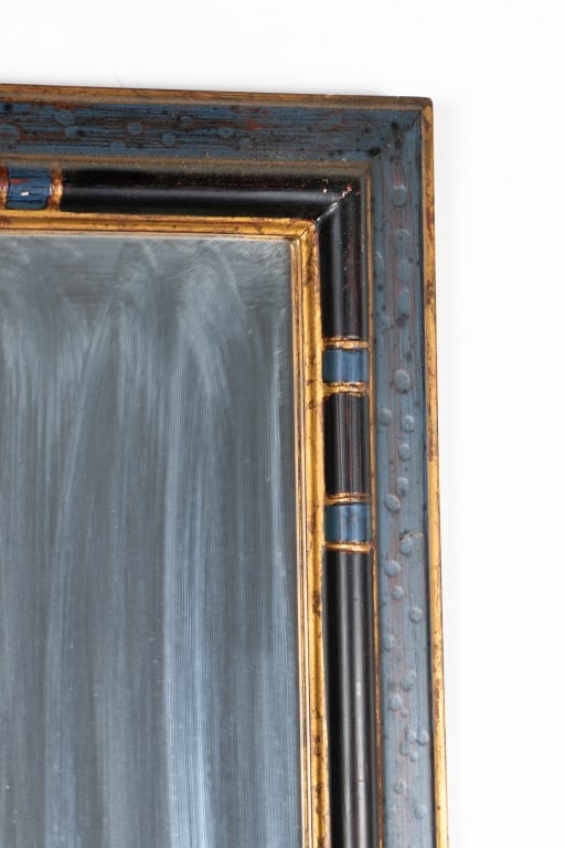 SMALL POLYCHROME HAND-PAINTED WOOD MIRROR - 4