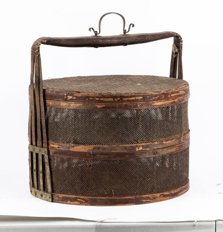 VINTAGE CHINESE TWO-TIER STEAMER BASKET - 2