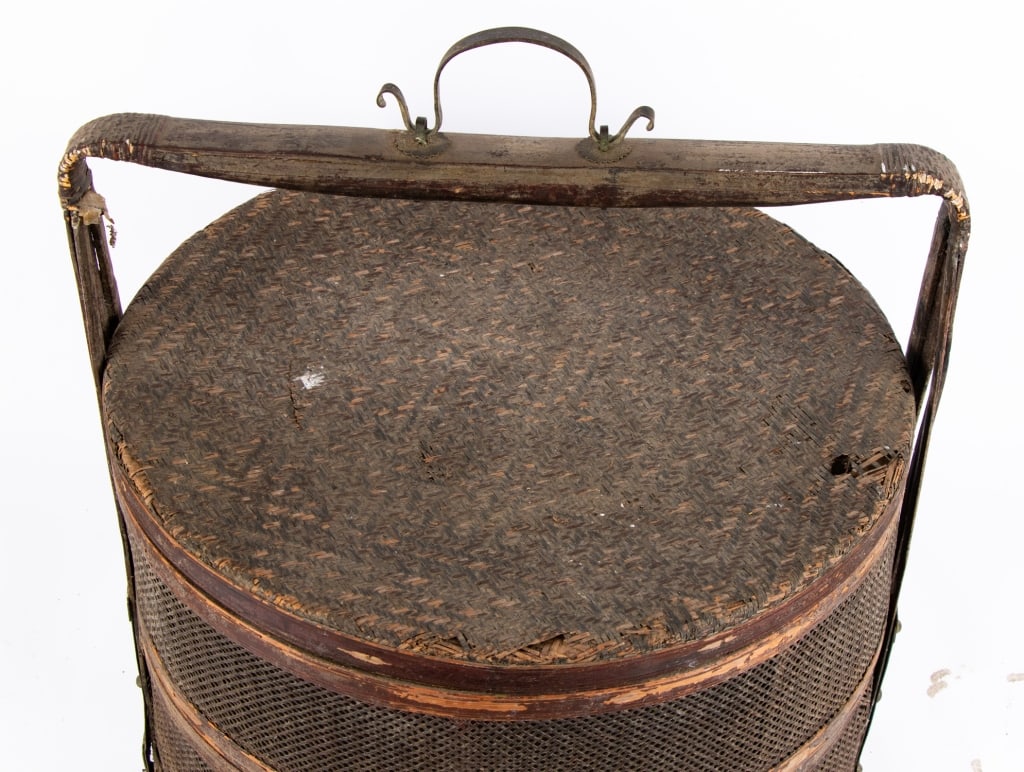 VINTAGE CHINESE TWO-TIER STEAMER BASKET - 6