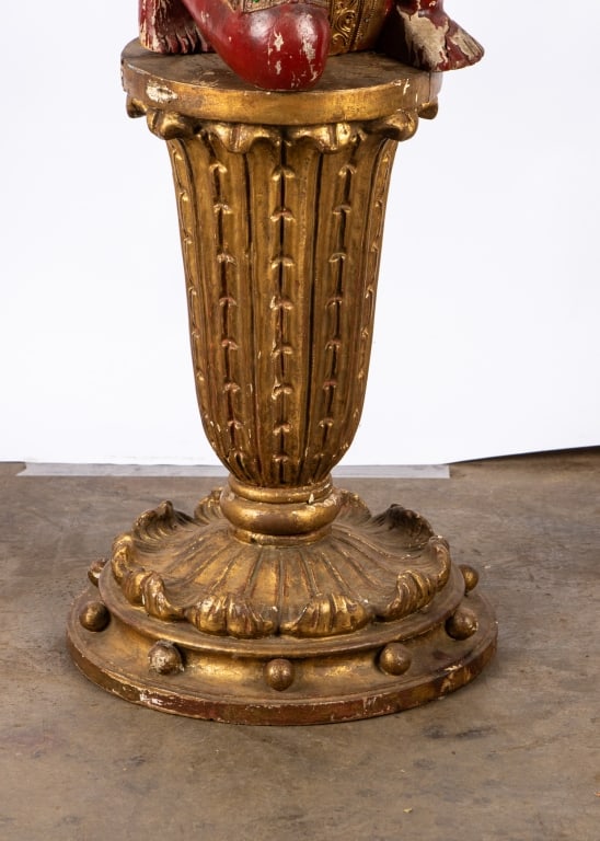 POLYCHROME FIGURAL BASE ACCENT TABLE - 4