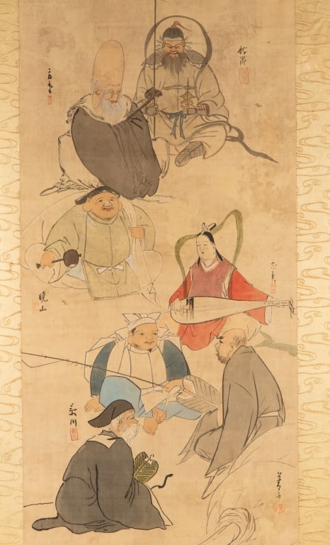 PANTHEON OF CHINESE GODS, WATERCOLOR ON SILK - 3