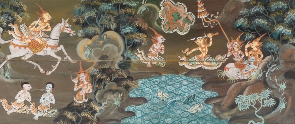 SOUTHEAST ASIAN MIXED MEDIA PAINTING - 3